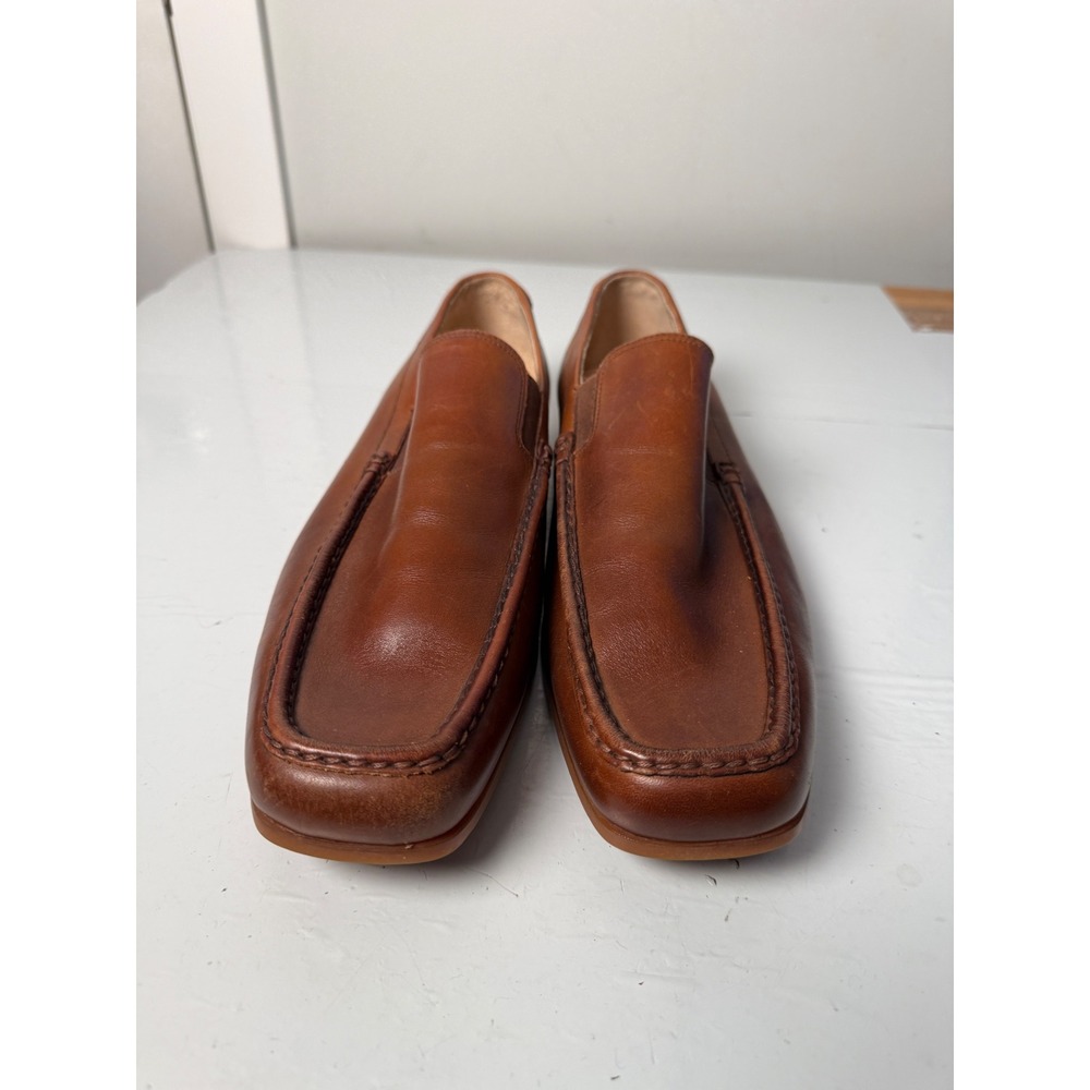 Calvin Klein Elm Brown Leather Driving Loafers Slip-On Mens Size 9.5M